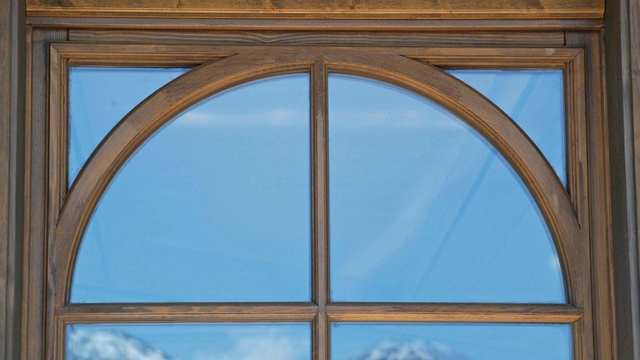 Window with wooden crosspiece